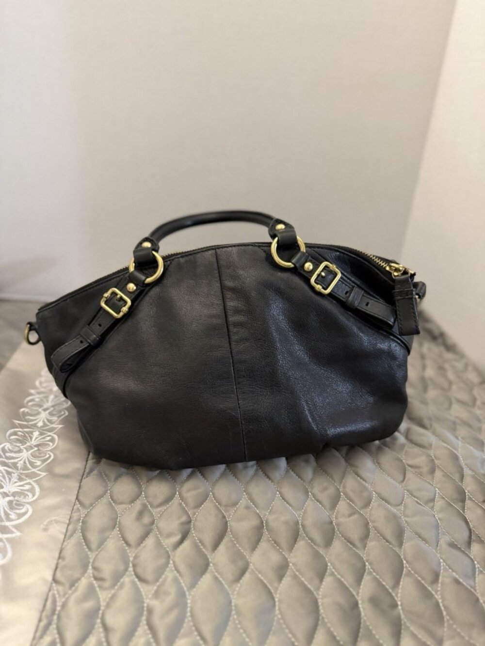 COACH BLACK LEATHER SOPHIA SATCHEL - Picture 3 of 11